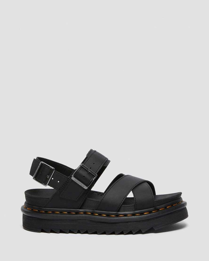 Černé dámské sandály dr. martens voss ii s páskem