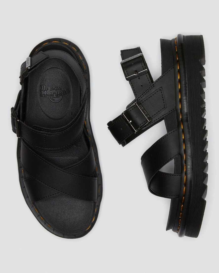 Černé dámské sandály dr. martens voss ii s páskem