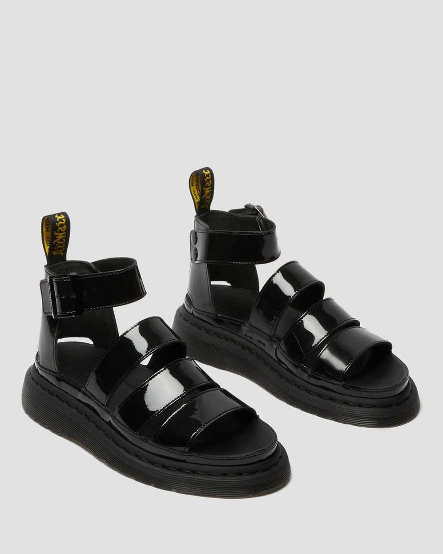 Černé dámské sandály dr. martens clarissa ii patent s páskem