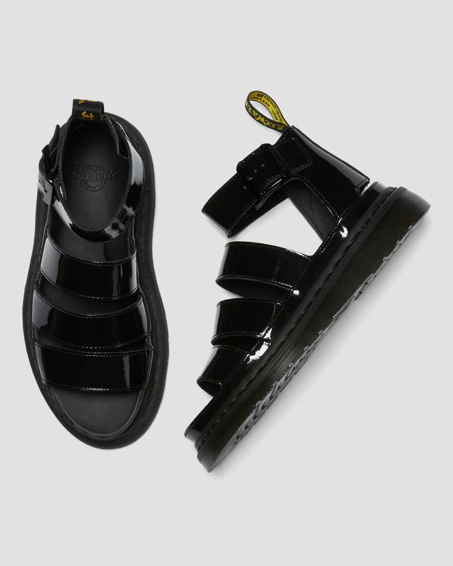 Černé dámské sandály dr. martens clarissa ii patent s páskem