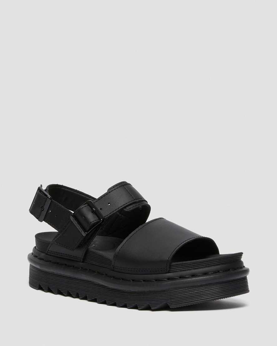 Černé dámské sandály dr. martens voss s páskem