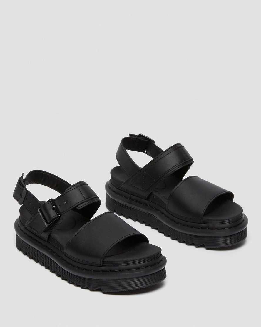 Černé dámské sandály dr. martens voss s páskem