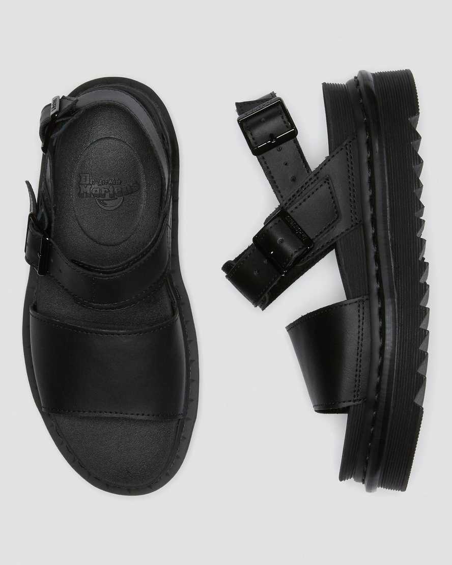 Černé dámské sandály dr. martens voss s páskem