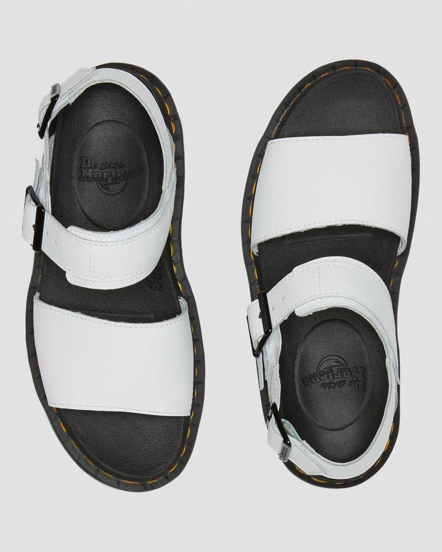bílé dámské sandály dr. martens voss s páskem