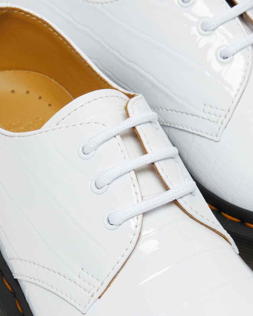 dámské boty dr. martens 1461 patent croc emboss v bílém provedení