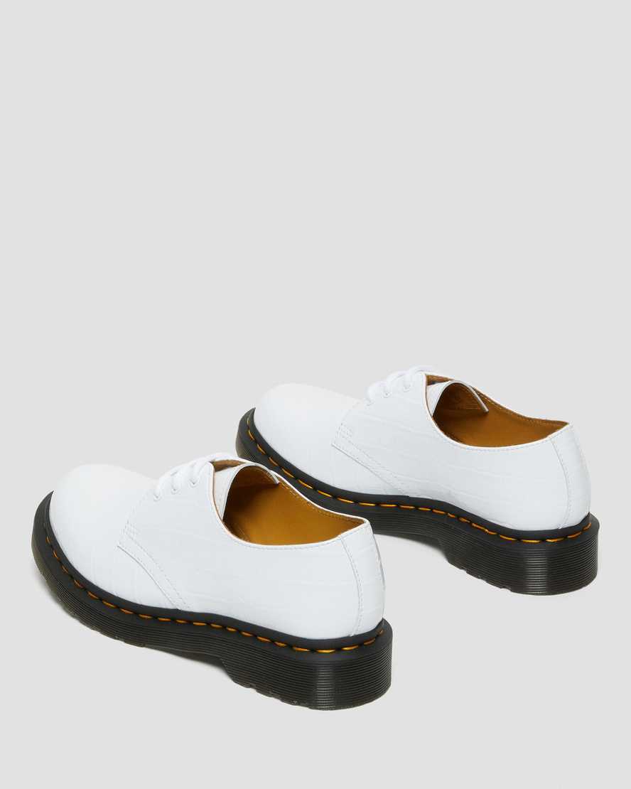 dámské boty dr. martens 1461 patent croc emboss v bílém provedení
