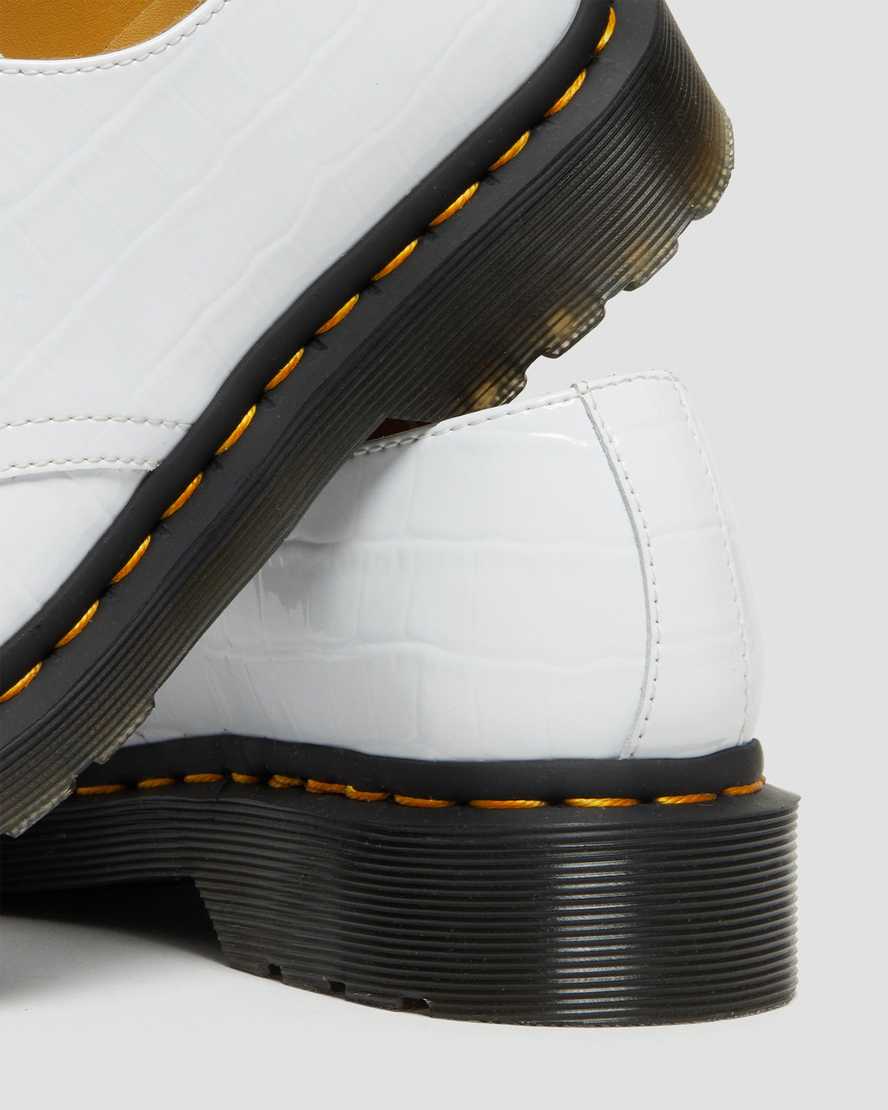 dámské boty dr. martens 1461 patent croc emboss v bílém provedení