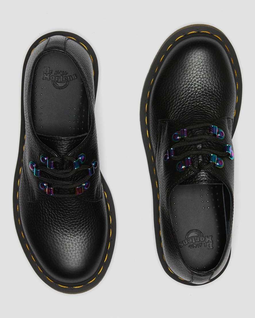 Černé dámské šněrovací boty dr. martens 1461 iridescent hardware