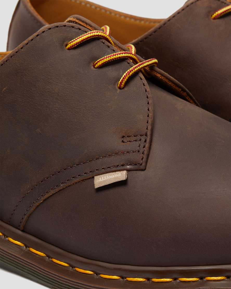 hnědé dámské šněrovací boty dr. martens archie ii jjjjound crazy horse