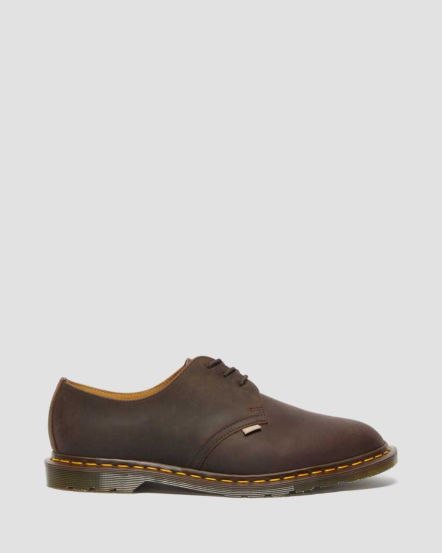 hnědé dámské šněrovací boty dr. martens archie ii jjjjound crazy horse