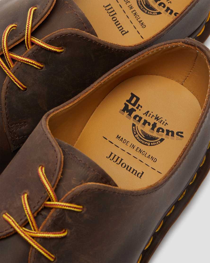 hnědé dámské šněrovací boty dr. martens archie ii jjjjound crazy horse