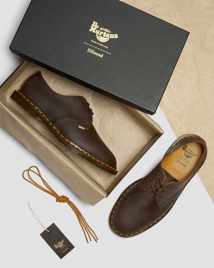 hnědé dámské šněrovací boty dr. martens archie ii jjjjound crazy horse