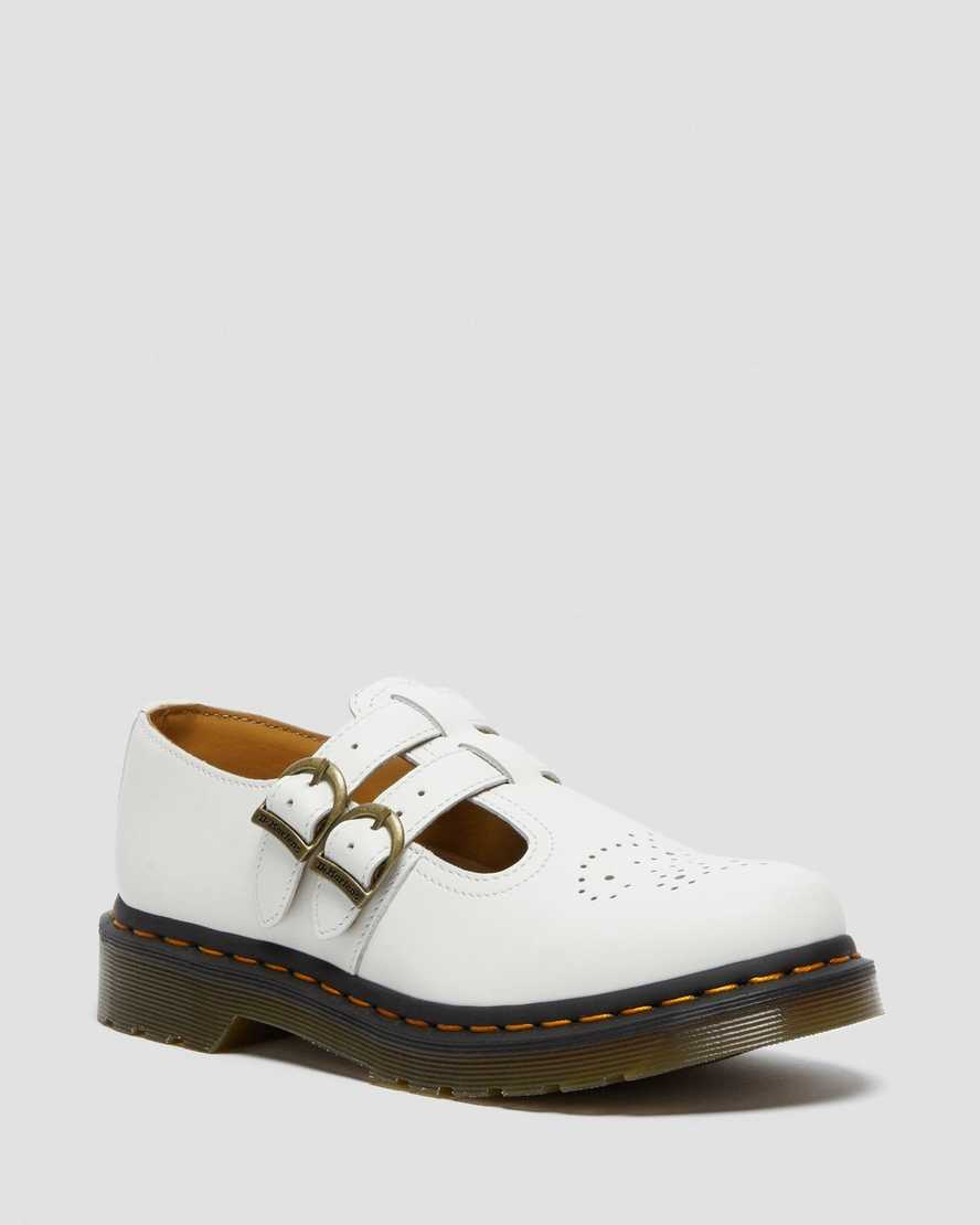 bílé dámské boty dr. martens 8065 smooth mary janes