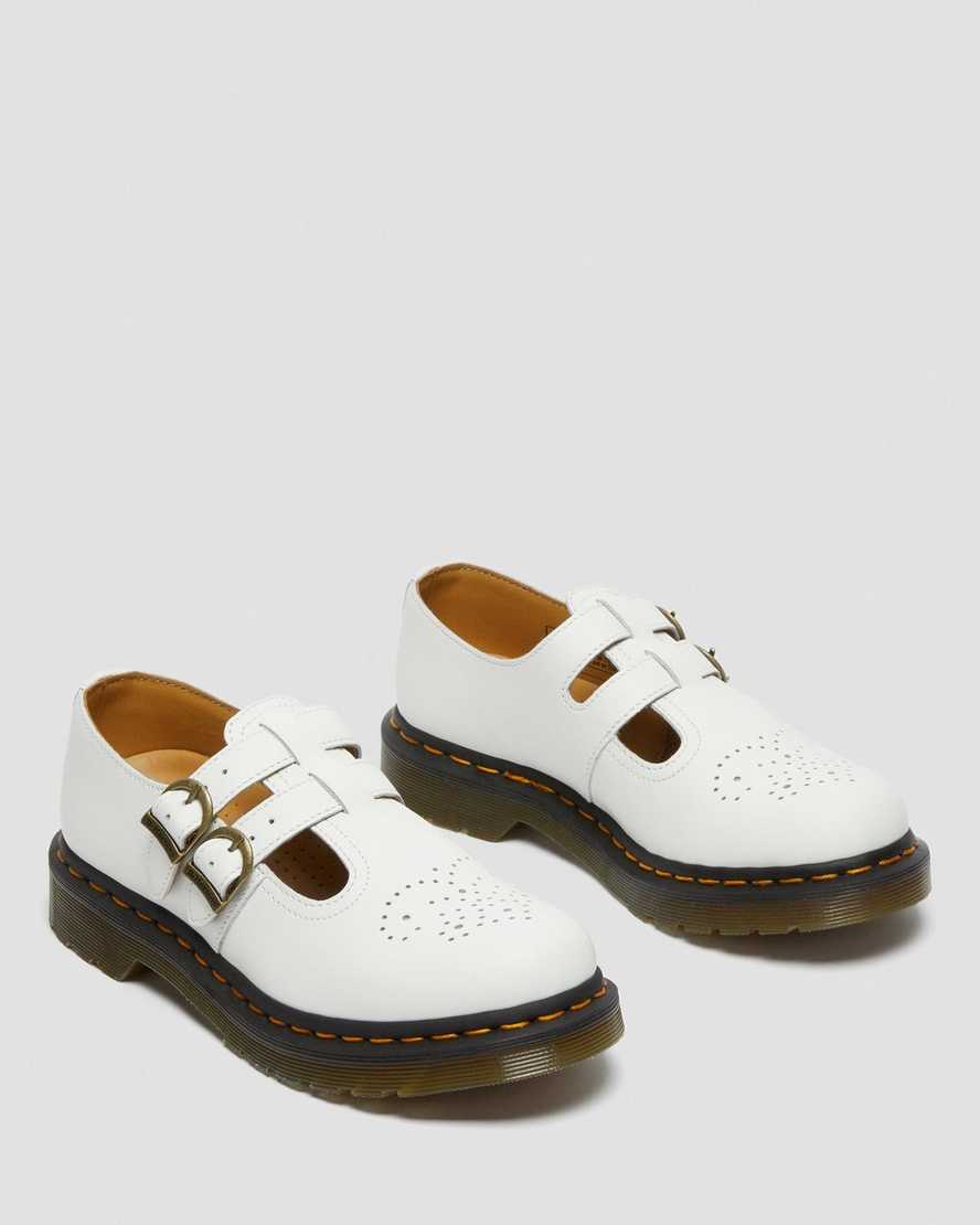 bílé dámské boty dr. martens 8065 smooth mary janes