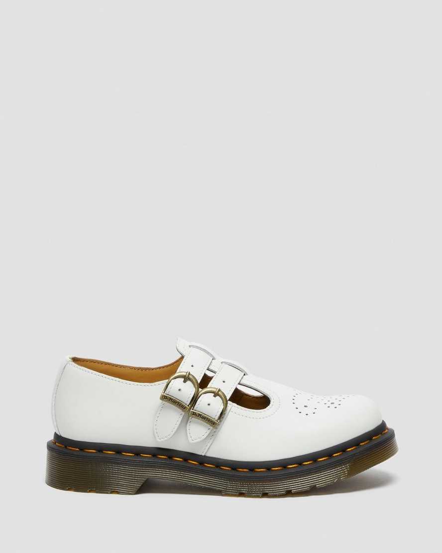 bílé dámské boty dr. martens 8065 smooth mary janes