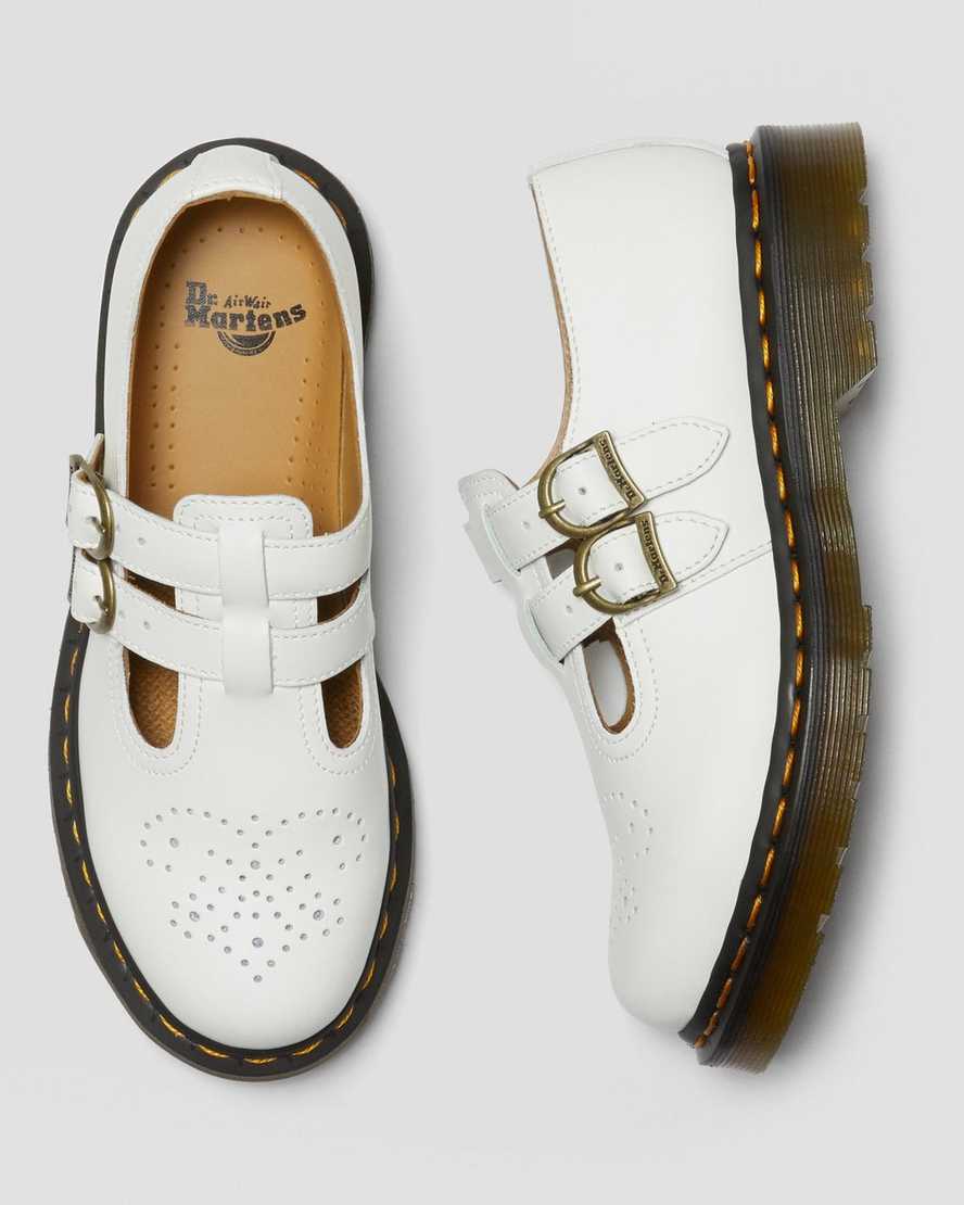 bílé dámské boty dr. martens 8065 smooth mary janes