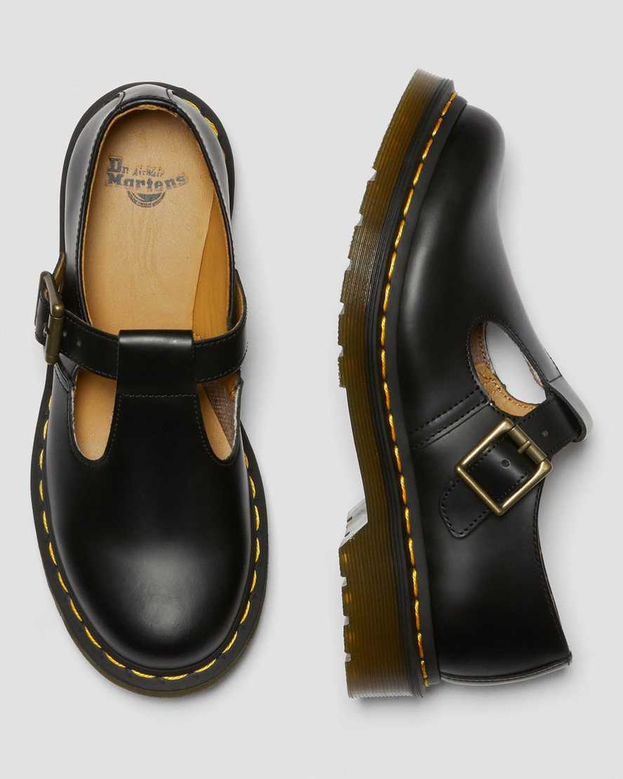 Černé dámské boty dr. martens polley smooth mary janes