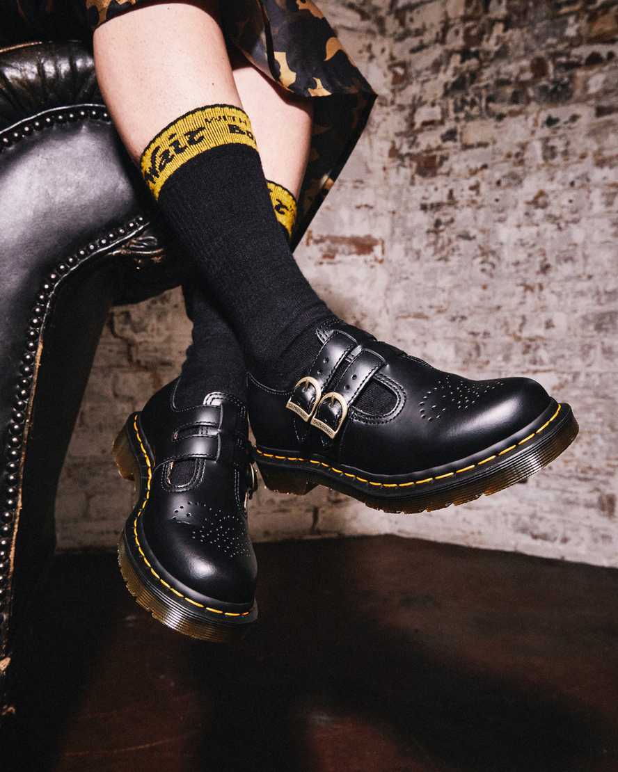 Černé dámské boty dr. martens 8065 smooth mary janes