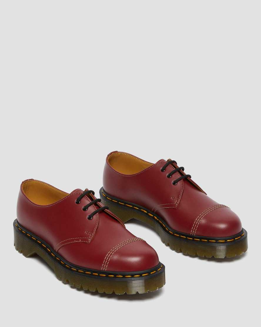 Červené dámské oxfordské boty dr. martens 1461 bex toe cap vintage v červené barvě