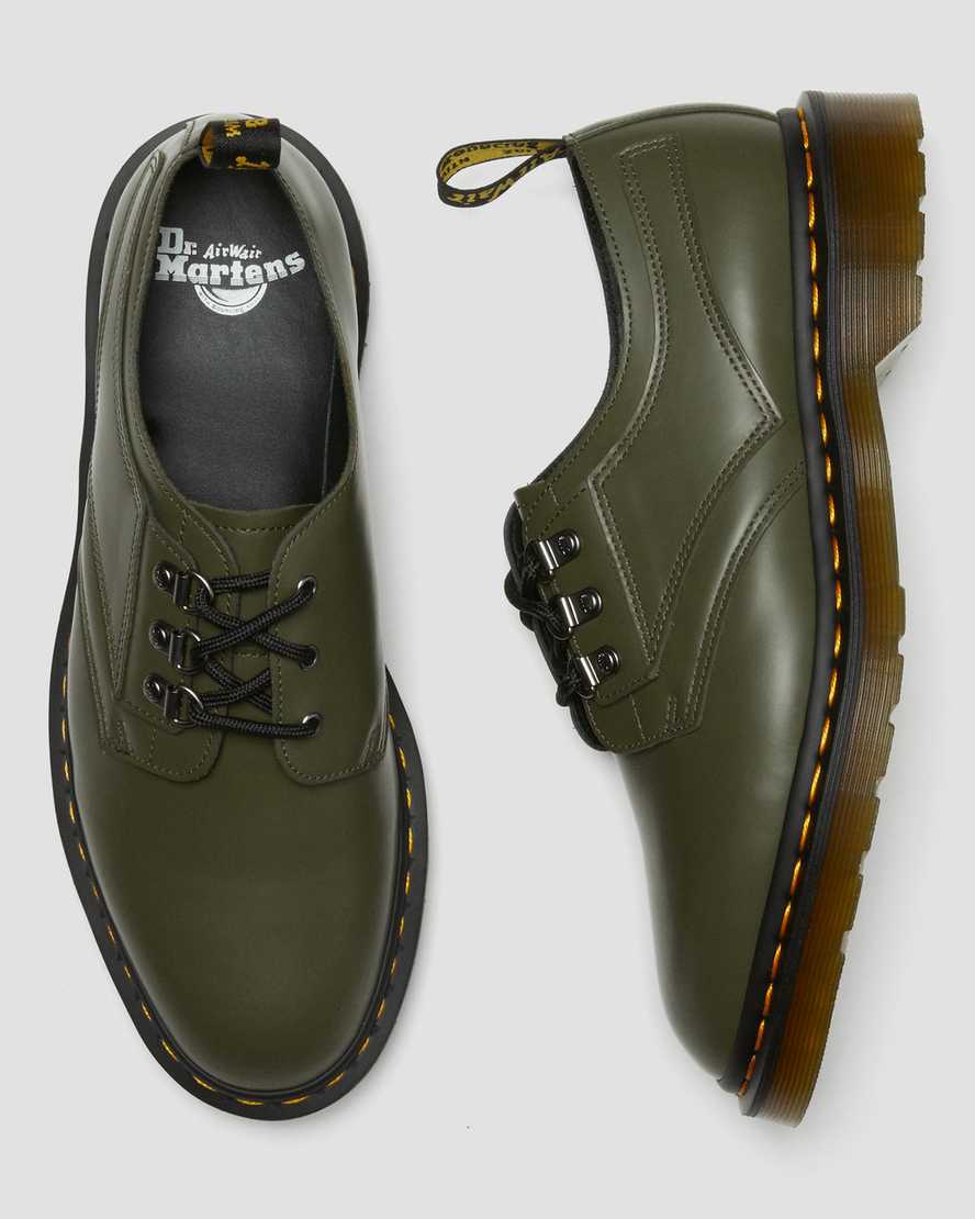 dámské oxfordské boty dr. martens 1461 verso smooth v zelené barvě