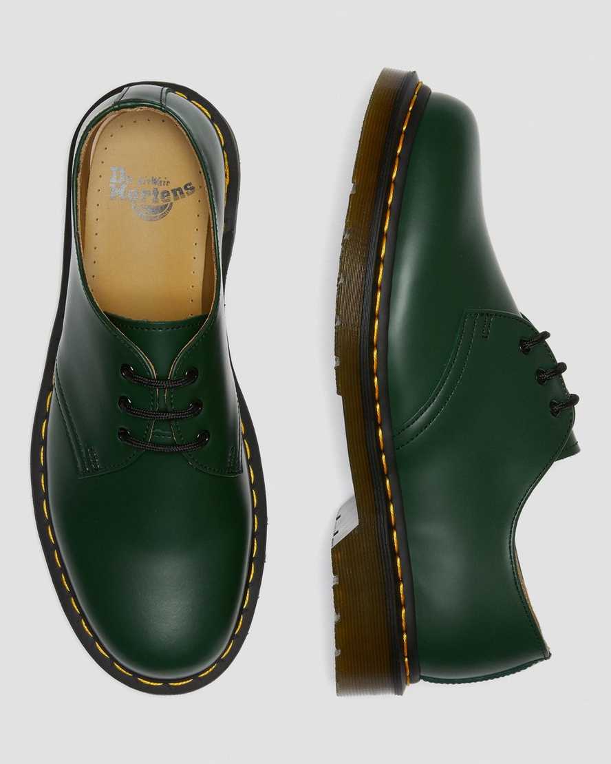 dámské oxfordské boty dr. martens 1461 smooth v zelené barvě