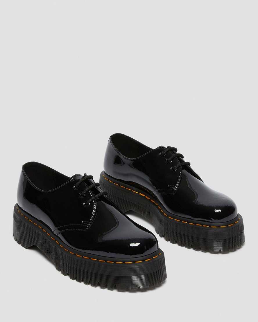 Černé dámské oxfordské boty dr. martens 1461 patent na platformě