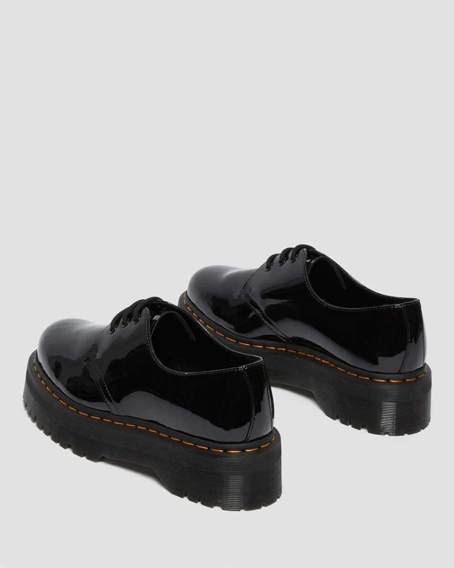 Černé dámské oxfordské boty dr. martens 1461 patent na platformě