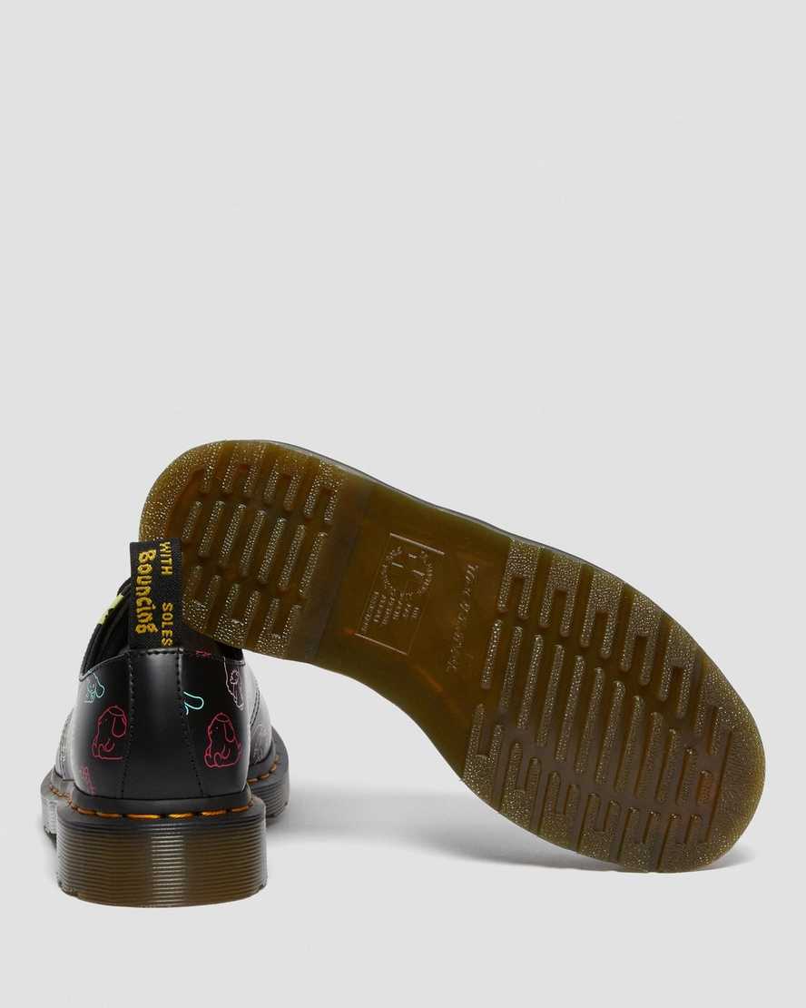 Černé dámské oxfordské boty dr. martens hello kitty friends 1461 smooth