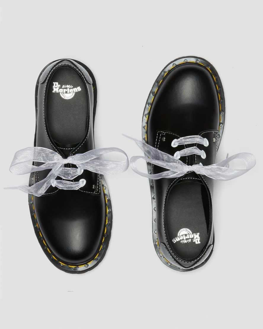 dámské oxfordské boty dr. martens 1461 hearts smooth patent v černé barvě