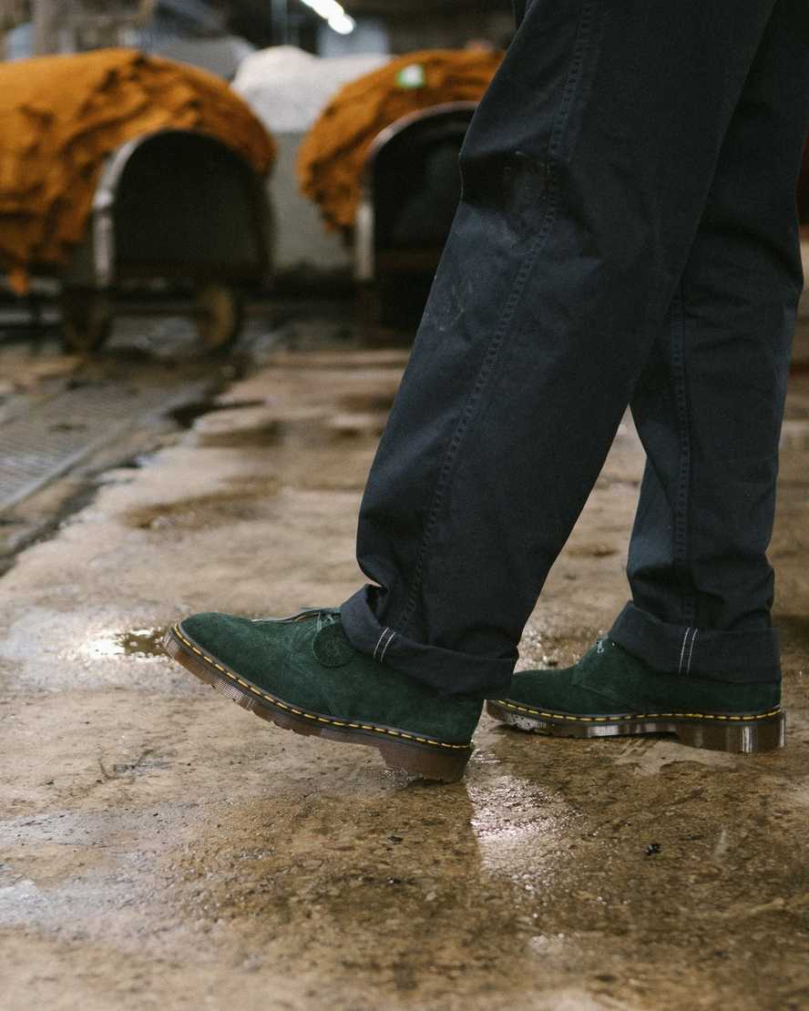dámské oxfordské boty dr. martens 1461 made in england v zelené barvě