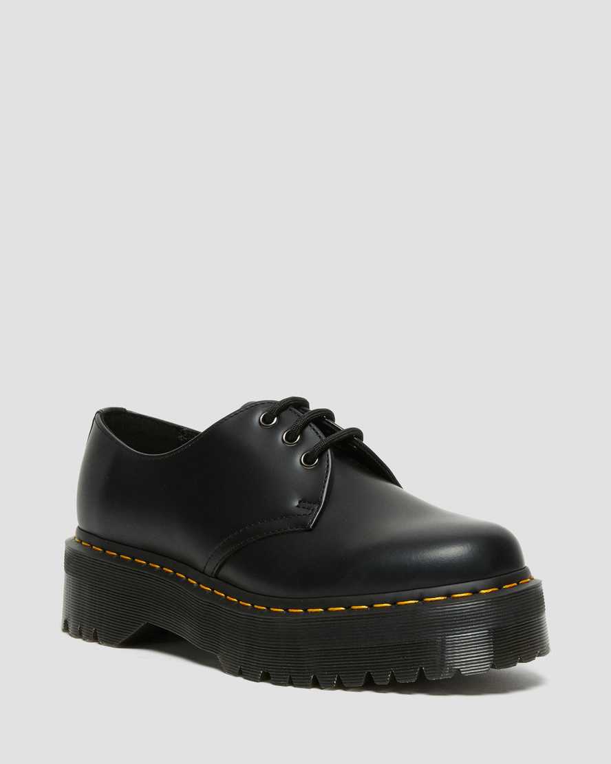 Černé dámské boty na platformě dr. martens 1461 smooth