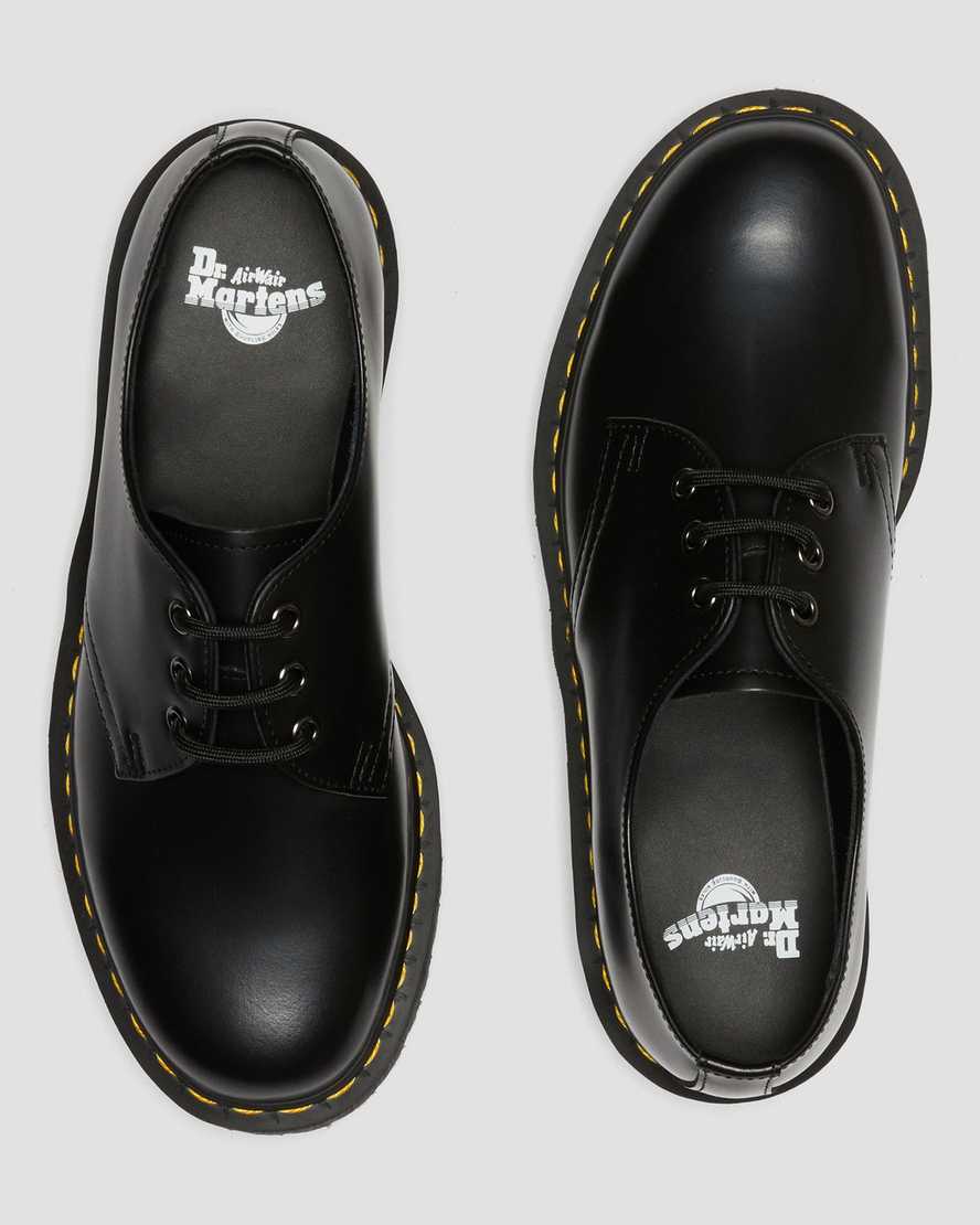 Černé dámské boty na platformě dr. martens 1461 smooth