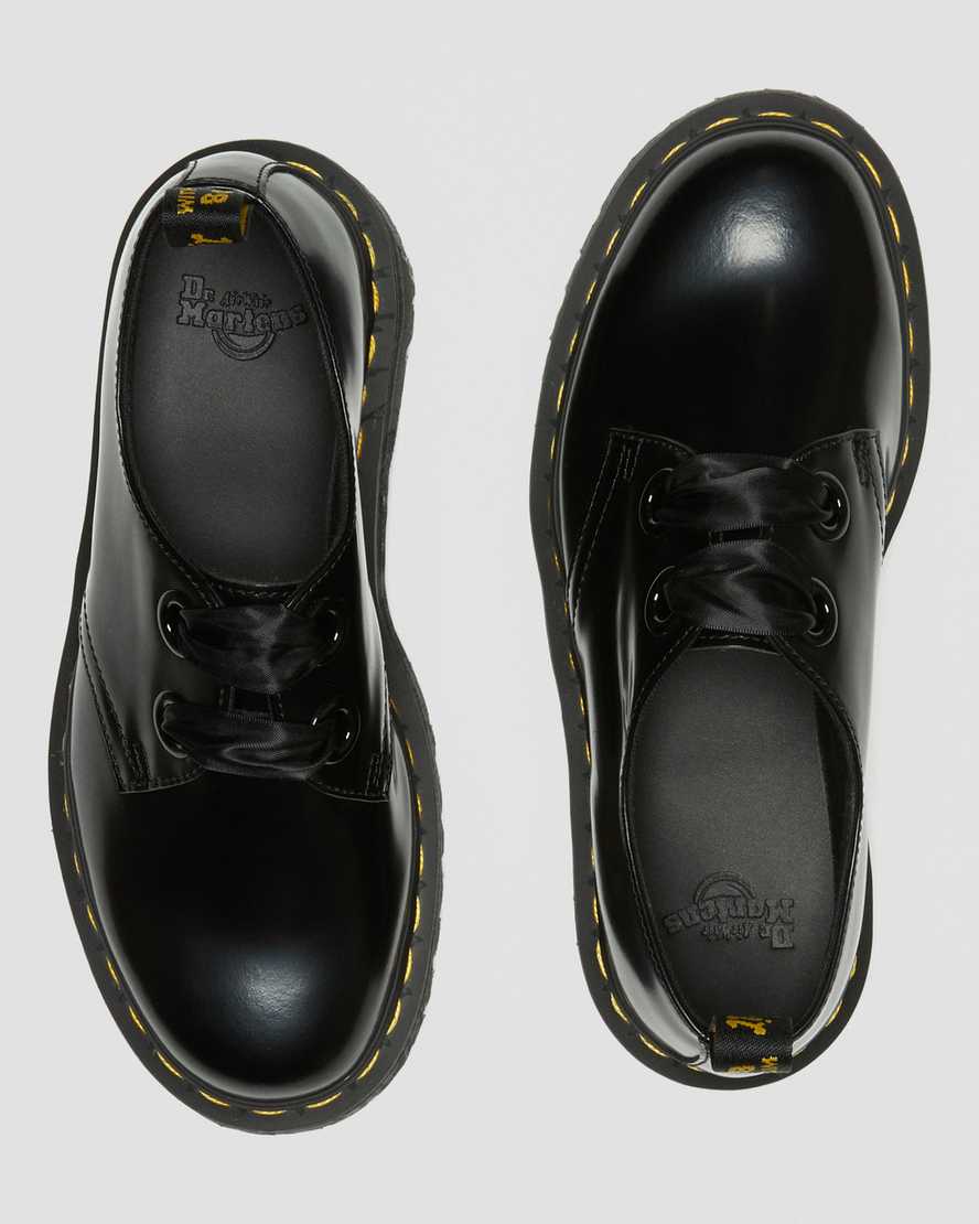 Černé dámské boty na platformě dr. martens holly