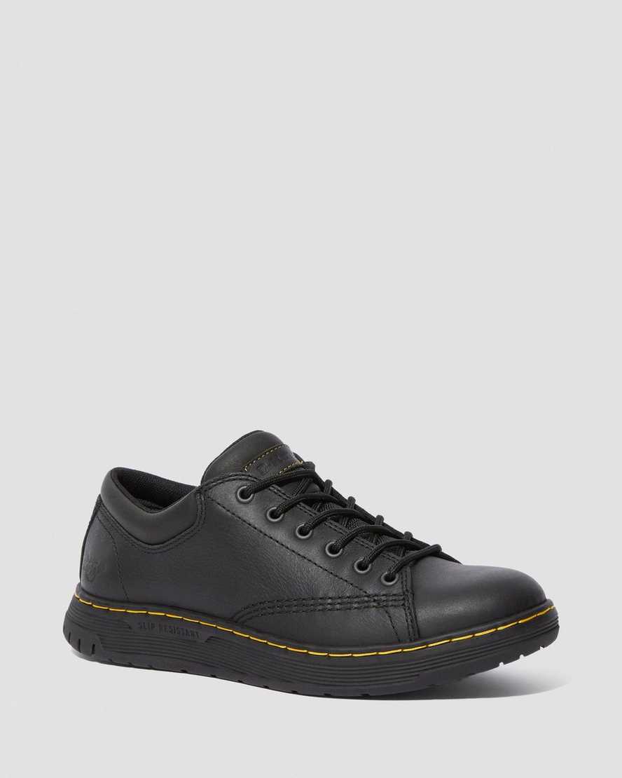 Černé dámské pracovní boty dr. martens maltby s protiskluzovou úpravou